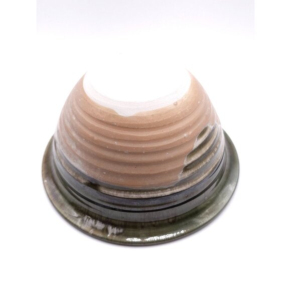 Handmade Ceramic Bowl With Green & Turquoise Glaze Perfect For Snacks Or Artsy V - Picture 5 of 8